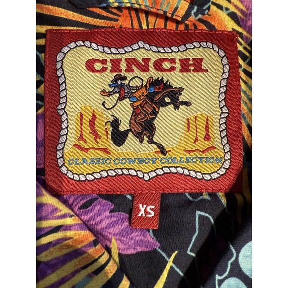 Cinch Classic Cowboy Floral Western Shirt XS Black Palm Rodeo Modal Blend - Picture 4 of 9